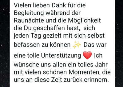 Feedback zum 13-Wünsche-Ritual